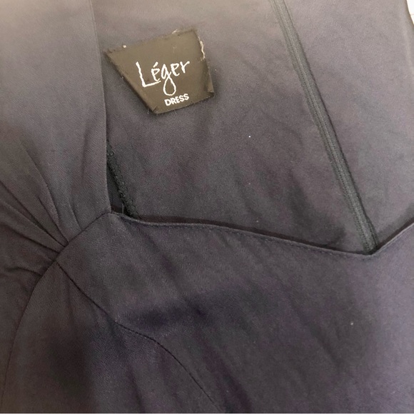 Vintage Léger dress navy blue linen size small - Picture 11 of 11